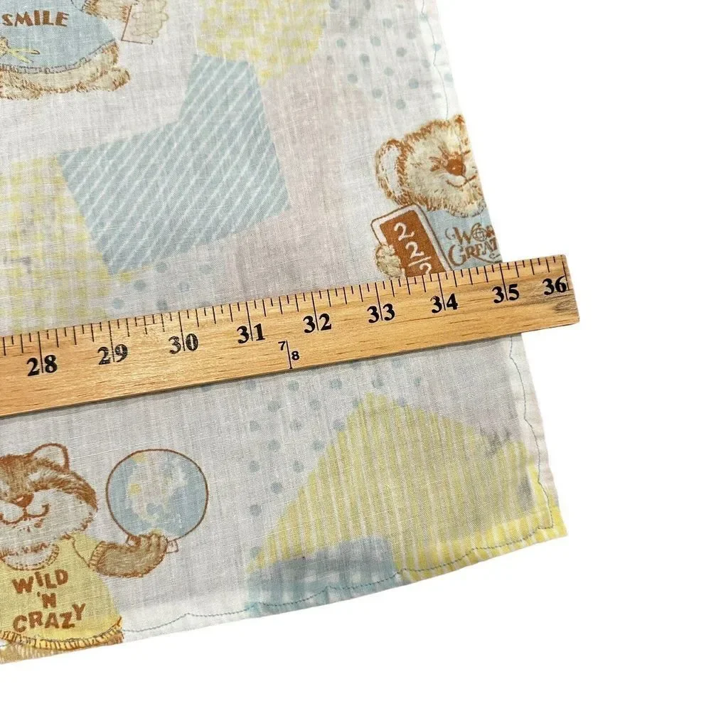 Vintage Baby Sheet Gopher Raccoon Koala Bear‎ Shirt Tales Patchwork Blue